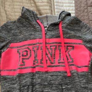 Gray PINK Quarter-zip